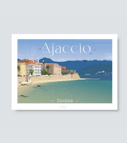 affiche Ajaccio Corse, posters originaux bords de Mer